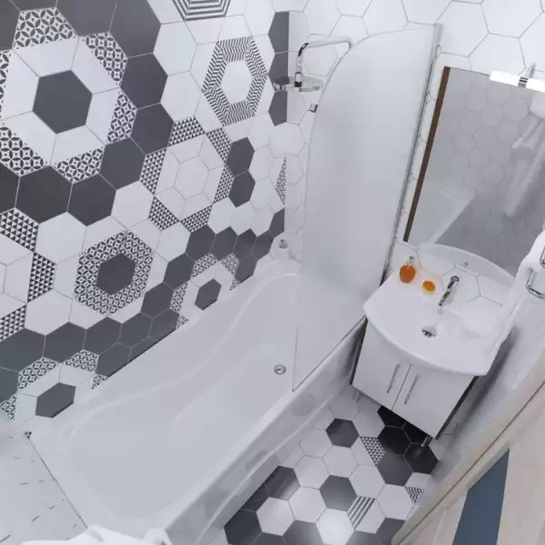 Ванна 1500х700 СТАНДАРТ Экстра на каркасе с экраном и сифоном  (Тритон)