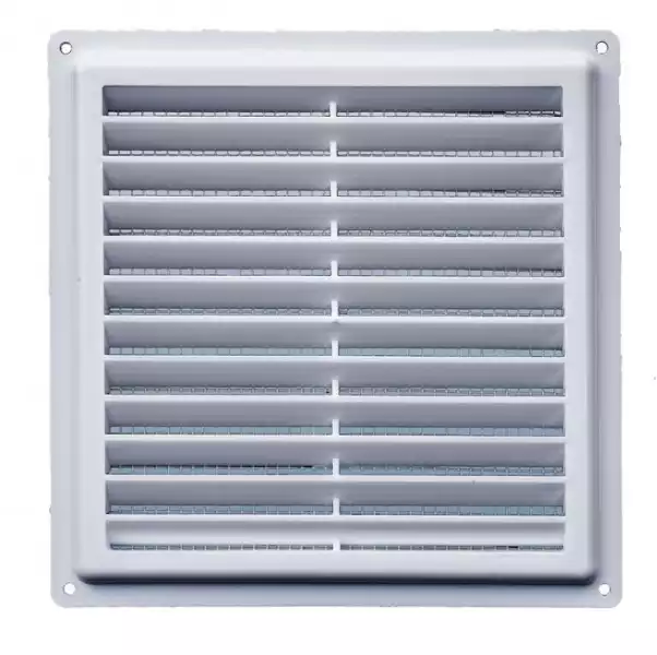 Решетка вентиляц Э1717Н (175*175) пластик, белая с сеткой