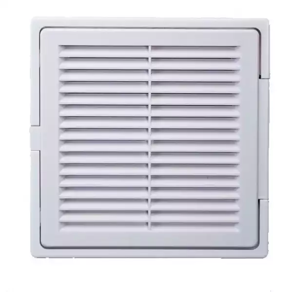 Решетка-дверца вентиляц П1515ДФ (150*150) пластик, белая с сеткой