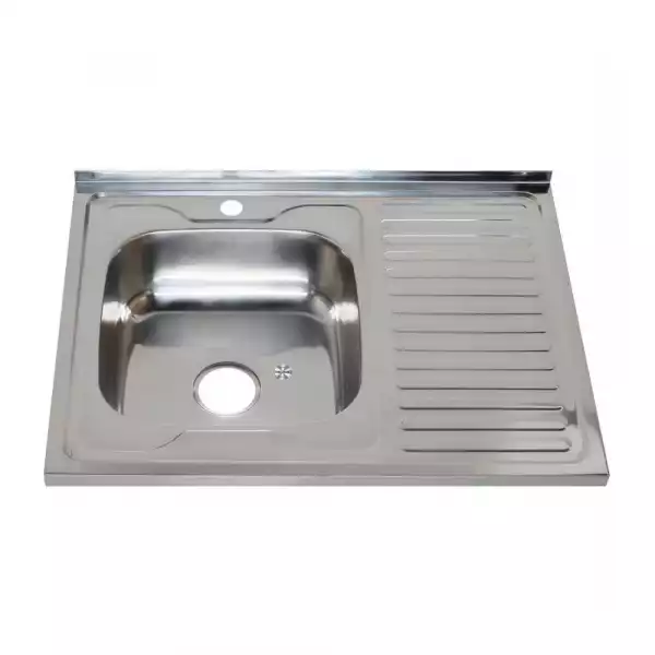 Мойка нерж.сталь  800 х600 накладная лев 0,6/160мм MLN-8060 L