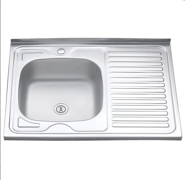 Мойка нерж.сталь 800 х600 накладная лев 0,6/160мм MLN-8060 L