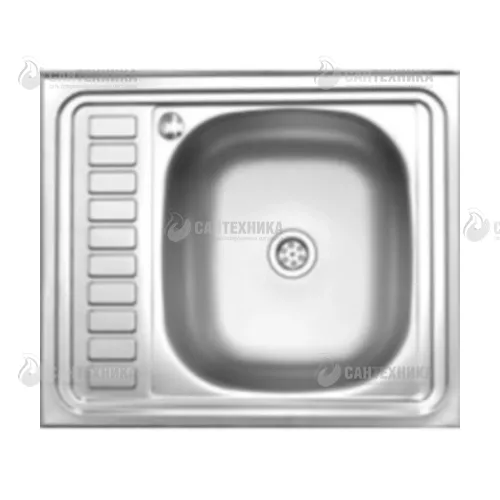 Мойка нерж.сталь 600 х500 накладная прав 0,8/180мм MLN-6050 R