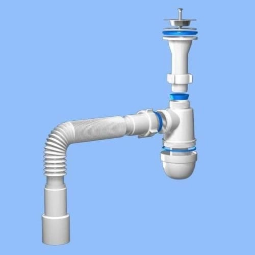 Сифон Ани 1 1/4"х40 с гибкой трубой 40х50 (C1010)
