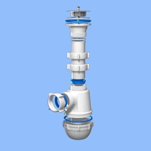 Сифон Ани Грот 1 1/2"х40 с разборным выпуском (А0100)