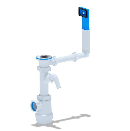 Сифон Ани Грот 1 1/2"х40 с отв. для ст/м, с жестким переливом (А1040)