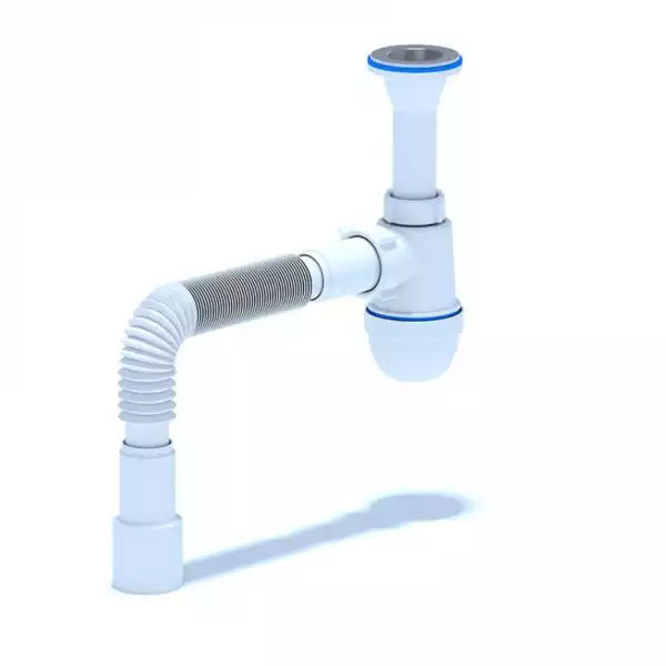 Сифон Ани 1 1/4"х40 с литым выпуском, гибкой трубой 40х40/50 (С2015)