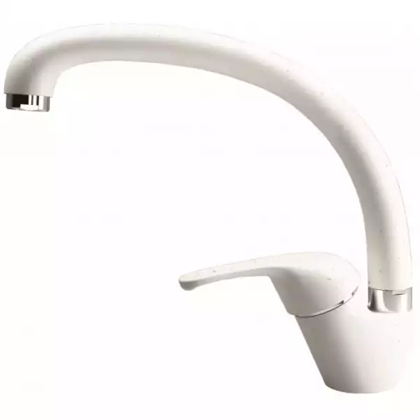 Смеситель для кухни однорычажный, высокий излив, РОНДО Белый Dr.Gans