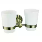 Стакан 2-й для зубных щеток "Бронза"латунь/стекло (S-08968С)