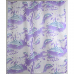 Занавеска для ванной 1700х1800 фиолетовые дельфины  (020А) Аквалиния