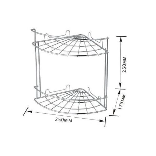Полка 2-х ярусная угловая 250х175х250 (Е-102) 