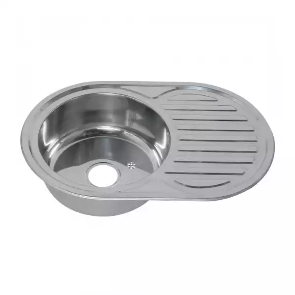 Мойка нерж.сталь 770 х500 врезная 0,6/160мм MLN-7750U овал