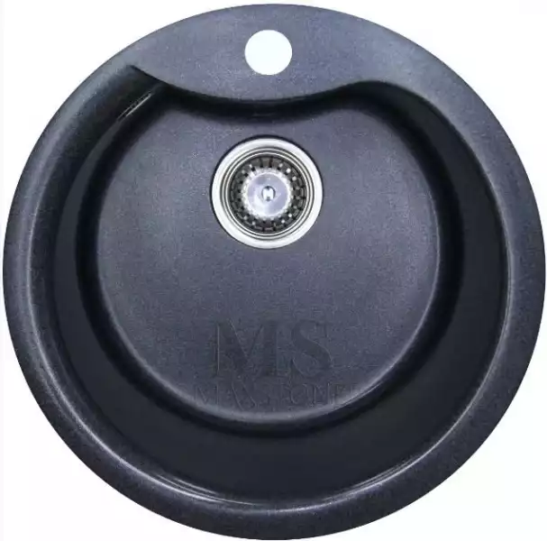 Мойка иск.камень 480 черный металлик, без сифона МS-3