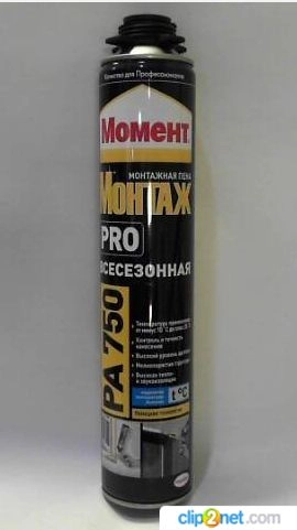 Пена монтажная Момент PRO РА 750 всесезон. 750 мл