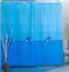 Занавеска для ванной 1800х2000 Миранда Whale, голубая