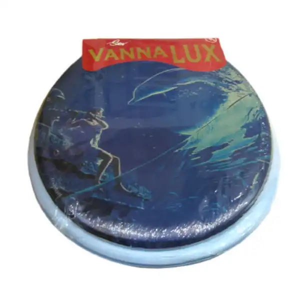 Сиденье для унитаза мягкое, голубое с рисунком ОКЕАН/Vanna Lux