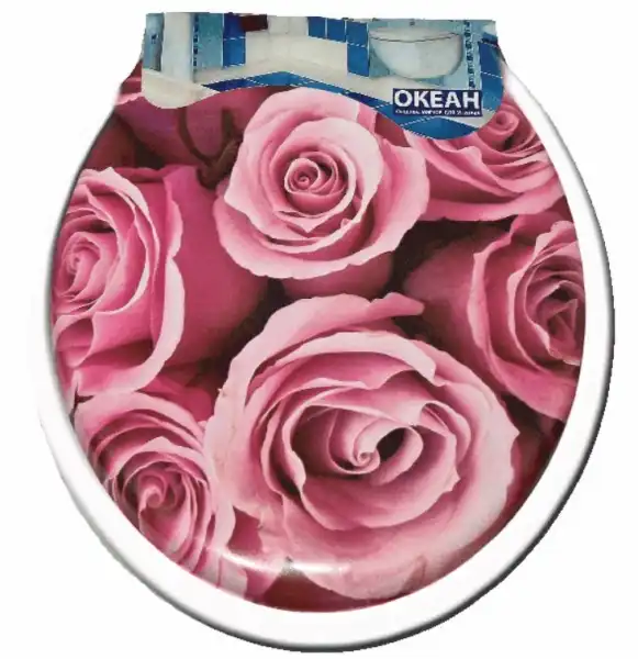 Сиденье для унитаза мягкое, розовое с рисунком ОКЕАН/Vanna Lux