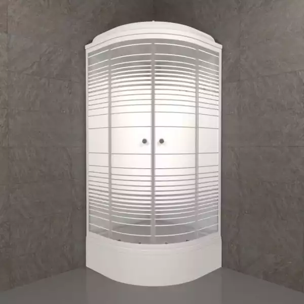 Душевая кабина 900х900 Стандарт В3, средний поддон, Полосы (ДН4, 7 мест+сифон D50мм)