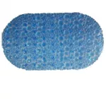 Коврик для ванной 670х380 синий противоскользяший (ЦБ-00-675) Линза
