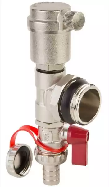 Тройник коллекторный 1"с дренажом и воздухоотводчиком (MС.201.06) MVI