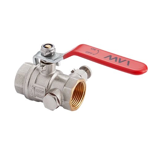 Кран шар д= 15 р г/г с дренажем и воздухоотводчиком (BV.630.04) MVI