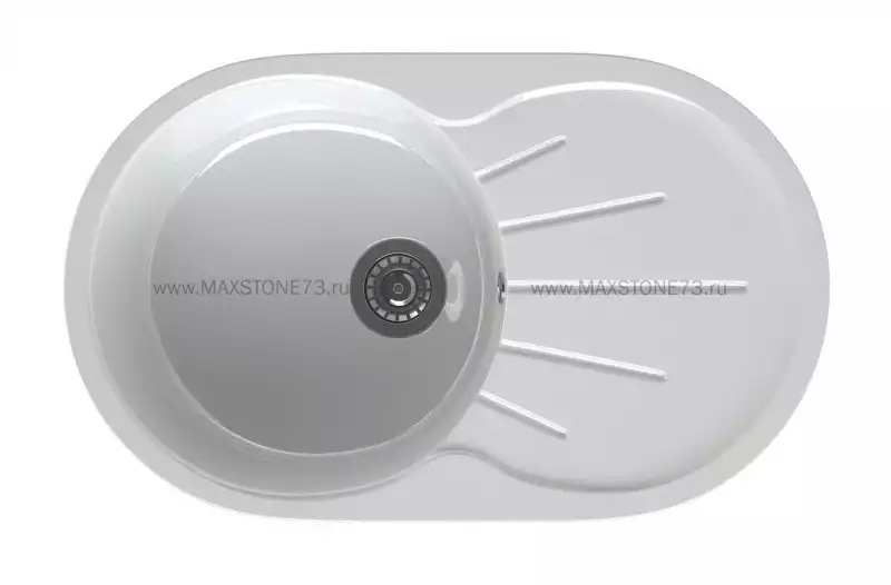 Мойка иск.камень 735 х450 белый металлик, без сифона МS-5