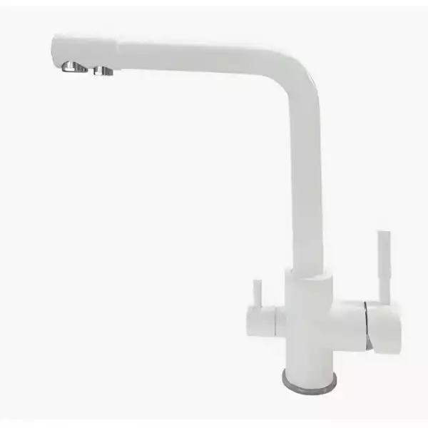 Смеситель для кухни однорычажный, с краном для пит. воды, белый (D159315-1С) л/г D-Lin