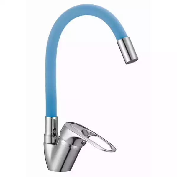 Смеситель для кухни однорычажный, гибкий излив Синий (D150628-6C) с/г D-Lin