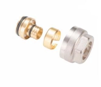 Фитинг коллекторный евроконус/обжим для PE-PT и м/пл. трубы 16 х 3/4 (UC1634) TAEN