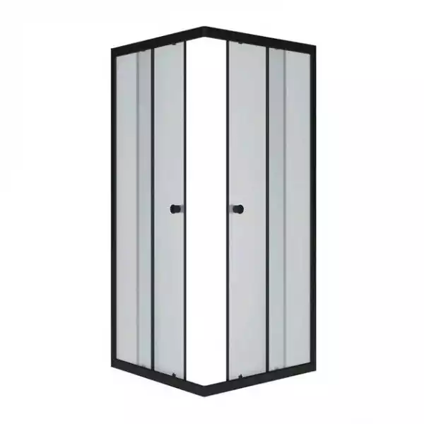 Душевой уголок 900х900 квадрат, стекло прозрачное, Universal BLACK (МетаКам) 