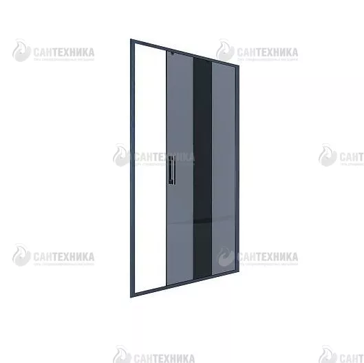 Дверь душевая 120х200, черный, тонированное стекло AB64В120