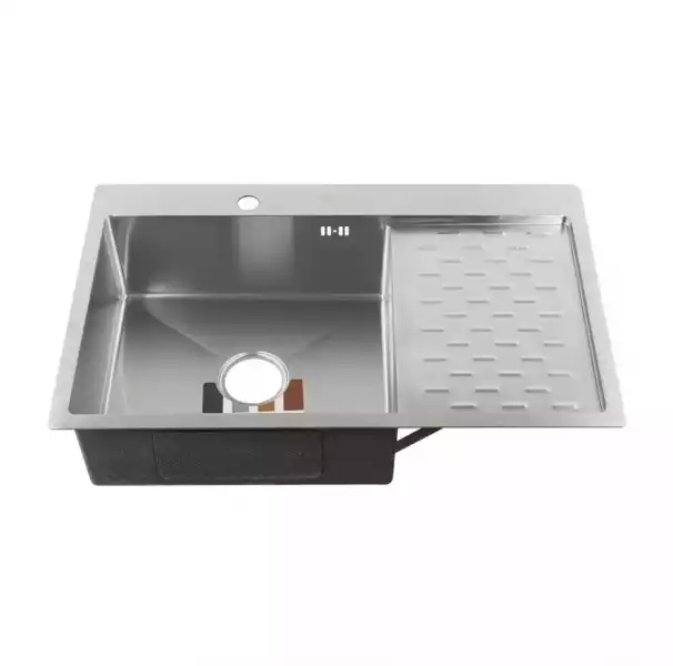 Мойка нерж.сталь 800х500 врезная.сифон, корзина (80503L) FABIA PROFI