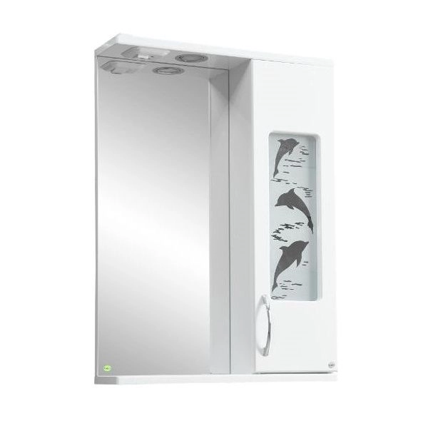 Шкаф зеркальный 500мм с/о Дельфин прав