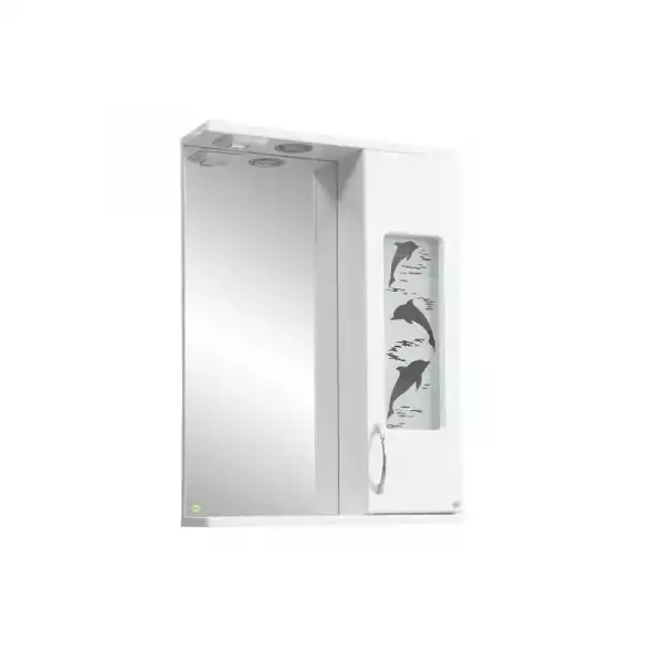 Шкаф зеркальный 600мм с/о Дельфин прав