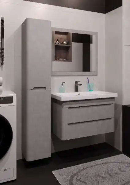 Тумба с/у 800мм Техно (ум.СОМО) бетон светлый, подвесная