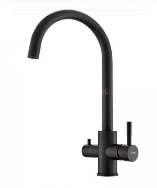 Смеситель для кухни, высокий излив,с краном для питьевой воды, черный (K22 В) ESKO