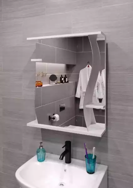 Шкаф зеркальный 600мм Лилия прав