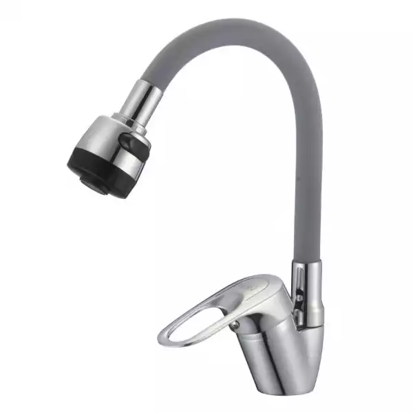 Смеситель для кухни однорычажный, гибкий излив Серый (D150628-2Т) с/г D-Lin