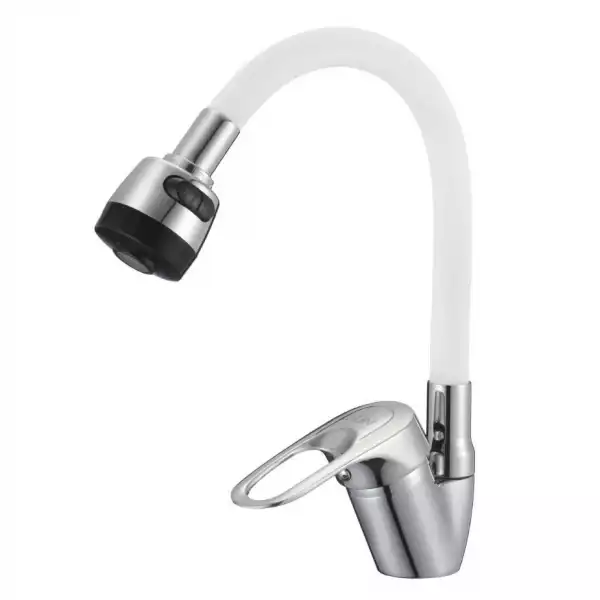 Смеситель для кухни однорычажный, гибкий излив Белый (D150628-3Т) с/г D-Lin