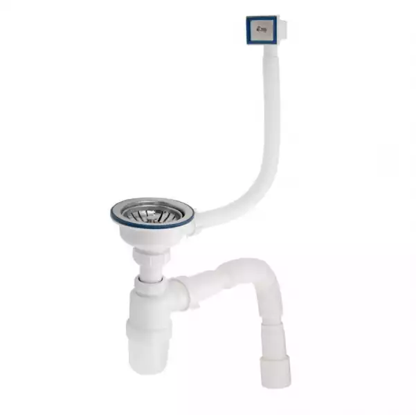 Сифон большой с переливом, гибкой трубой и обр.клапаном (4005)