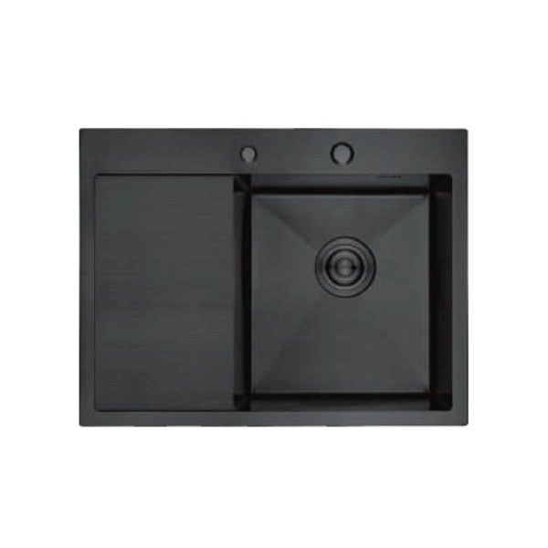 Мойка нерж.сталь 580х480 врезная, правая, графит (B5848R-R) GLANZ