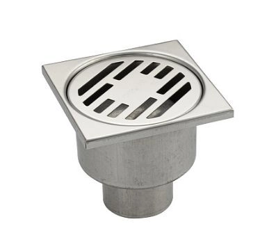 Трап д=50 вертикальный нерж, решетка нерж.100х100 (00020) Санакс