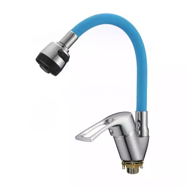 Смеситель для кухни однорычажный, гибкий излив Синий (D150422-6Т) с/г D-Lin