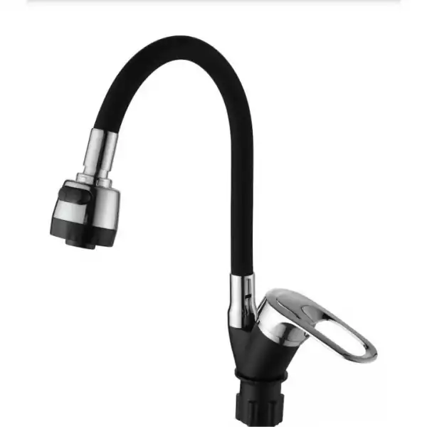Смеситель для кухни однорычажный, гибкий излив Черный (А5040-А) с/г Ammore(D-Lin) 