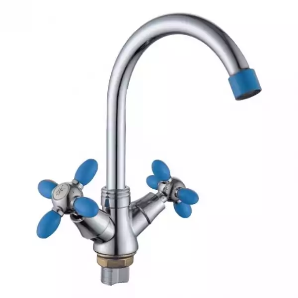 Смеситель для кухни 2мах. высокий излив хром/синий (А1083-6) с/г Ammore(D-Lin) 