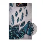 Коврик для ванной дизайнерский 550х900 синие перья (00839) Турция