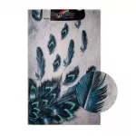 Коврик для ванной дизайнерский 550х900 зеленые перья (00838) Турция
