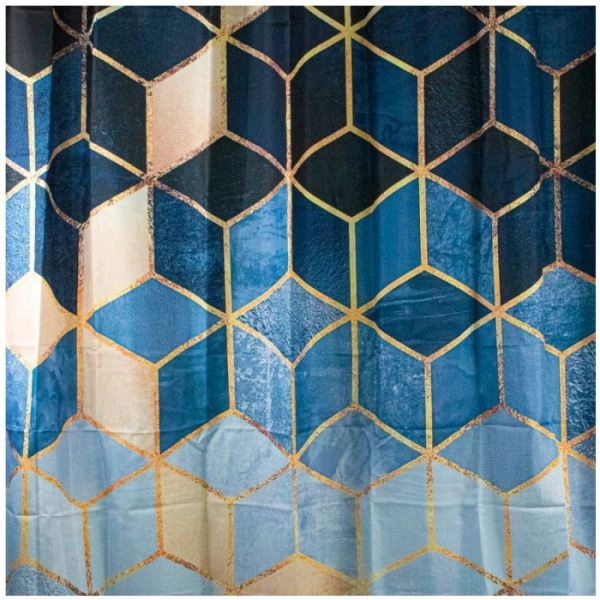 Занавеска для ванной 1800х1800 голубые КУБЫ (01-89) САНАКС