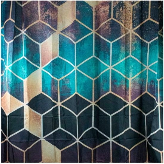 Занавеска для ванной 1800х1800 коричневые КУБЫ (01-90) САНАКС