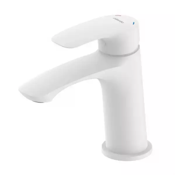 Смеситель для умывальника однорычажный, литой излив, белый матовый Rora (RORWT00M01) Milardo