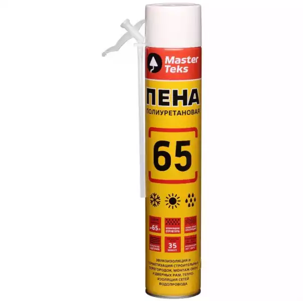 Пена полиуретановая MasterTeks 65 бытовая всесезонная 750мл. (9413346)